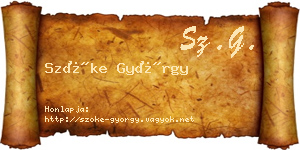Szőke György névjegykártya